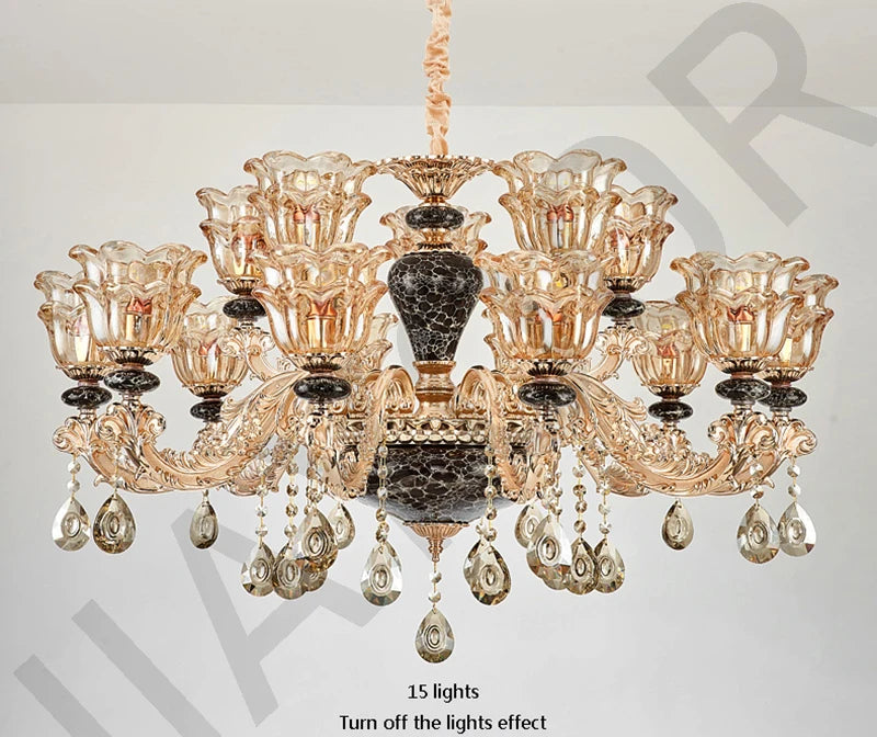 Chandelier Living Room Grand Luxury Crystal Lamp Dining Room Bedroom Decoration French Retro Chandelier Lighting Fixtures