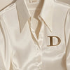 Elegant French Women's White Satin Shirt Turn-down Collar Long Sleeve Blouse Autumn/Winter for Women Casual Simple Office Lady