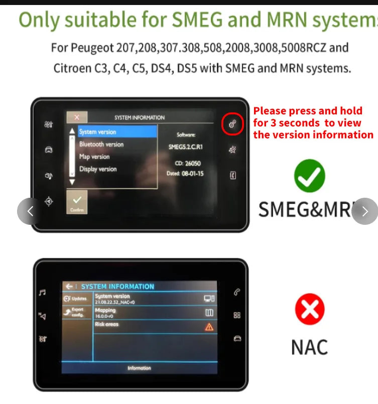 Wireless  Carplay Android Auto pour KIT Cristaux SMEG Picasso C4 C5 DS4 DS3 DS5 308 508 5008 3008 Accessory Multimedia