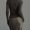 Wolfeel Casual Satin Women'S Skirt Spring Summer Fashion Loose High Waist Maxi Skirts Elegant Simple Slik Fishtail Skirt