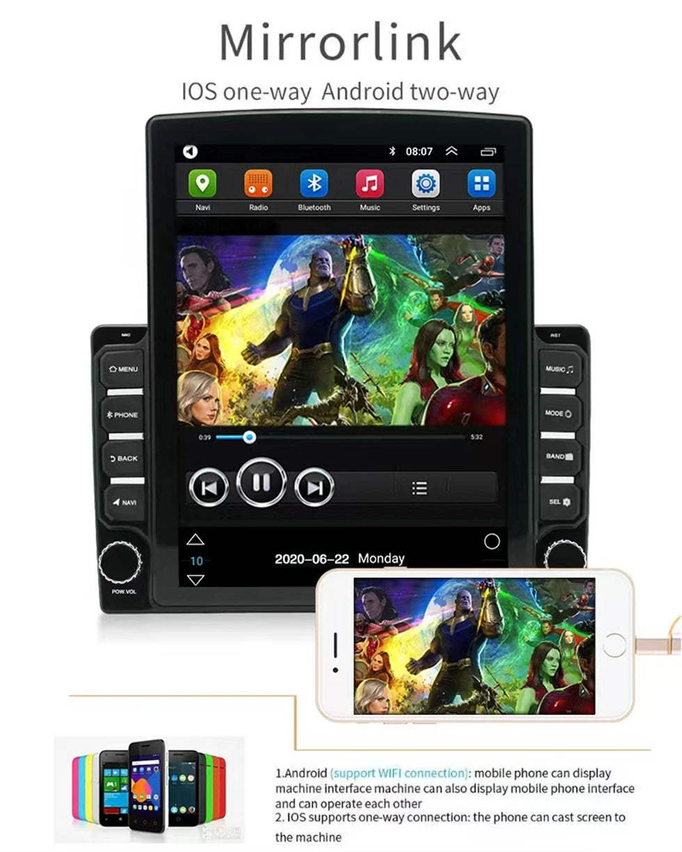 For Tesla Style 2 Din Android 14 Car Radio For Nissan Hyundai Kia Toyota Multimedia Video Player Navi Stereo Carplay Mirror link
