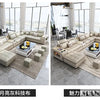 MINGDIBAO Nordic Fabric Sofa Set with Bluetooth Speaker & USB - Modern Living Room Modular Sofas Big U Shape Corner Cloth Couch