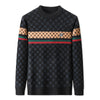 Brand 2023 Autumn High End Mens Velvet Knit Sweater Tops Designer Classic Casual Wool Pullover Fashion Soft Warm Winter Clothing