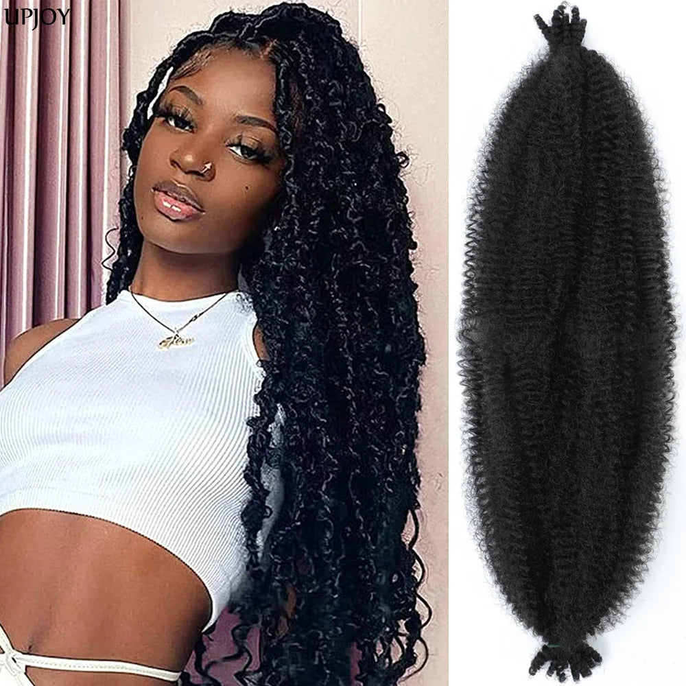 24 inch Kinky Afro Springy Braiding Crochet Hair 18” Marley Kinky Crochet Braids Hair Soft Afro Kinky Twist Crochet Braid Hair