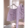 New Luxury High End Tweed Women's Two Pieces Set Elegant Lapel Double Breasted Slim Short Coat + Mini Skirt Fashion Suit