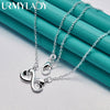925 sterling silver lady women Valentine's Day gift creative ring necklace stud earrings fashion jewelry set wedding party nice