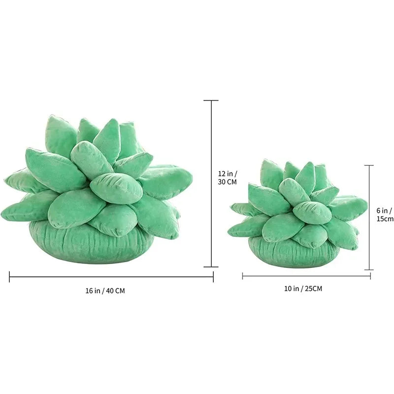 Inyahome 3D Succulent Throw Pillow Cactus Plush Flower Plant Shaped Cushion for Living Room Decor Novelty Decoration Plant Decor