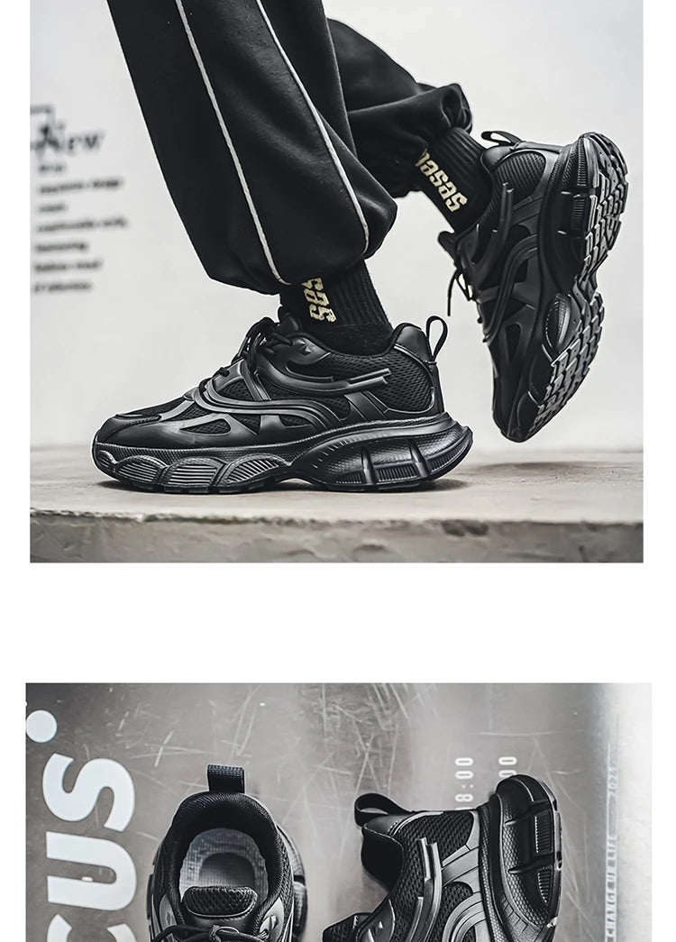 Autumn Men's New Breathable Sports Shoes Fashion Thick Sole Casual Shoes Comfortable and Versatile Trendy Running Shoes Spring