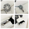 Crocodile Embossed Shoulder Bags For Women Flap PU Leather Fashion Rhinestone Decor Small Square Crossbody Bag Designer Handbag