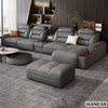 Premium Italian Genuine Leather Sectional Sofa Sets Couch Sofas with USB and Bluetooth Speaker - MANBAS Living Room Furniture