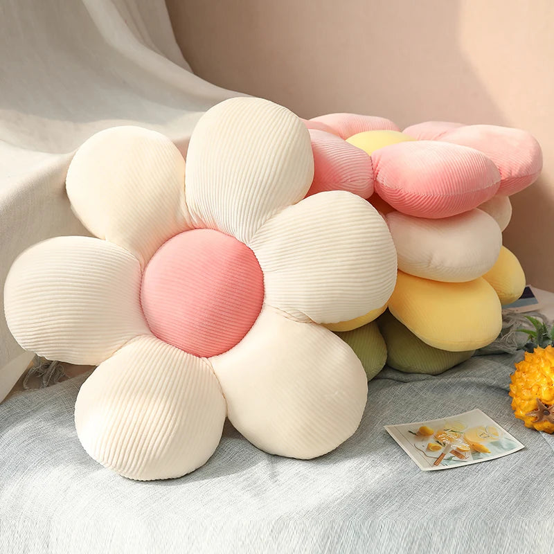 Stuffed Six Petal Flower Cushion Plush Pillow Toy Soft Cartoon Plant Stuffed Doll Chair Cushion Sofa Kids Lovers Birthday Gifts