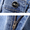 Spring Men's Light Blue Slim Jeans Stylish Casual Stretch Fabric Denim Pants Classic Trousers Smoke Gray