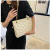 Ladies Fashion Large Capacity Chain Bag Retro Square Tote Bag Diamond Texture Shoulder Crossbody Daily Hundred Underarm Handbag