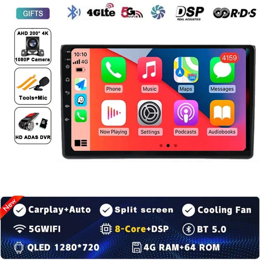 Android 14 For Audi A4 II 2 B6 III 3 B7 2000 - 2009 S4 2002 - 2008 RS4 2005 - 2009 Car Radio Multimedia Video Player Navigation