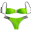 Women Two-piece Trunk Swimsuit Stylish Bandeau Padded Bikini Set Split Swimming Suit Lady Girls Pad Bra Briefs Set Beachwear
