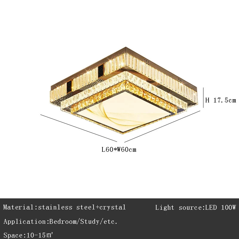 Luxury Ceiling Chandelier Gold Modern Led Lights Home Decor K9 Crystal Lustre for Living Room Bedroom Bathroom Home Appliance