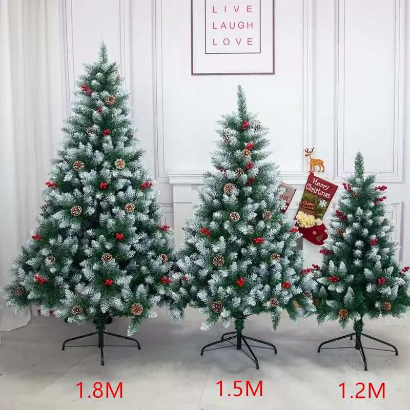 8-foot Tall Christmas Tree , Spray White on the head With Haw and Pine Nut,  for Holiday Decoration