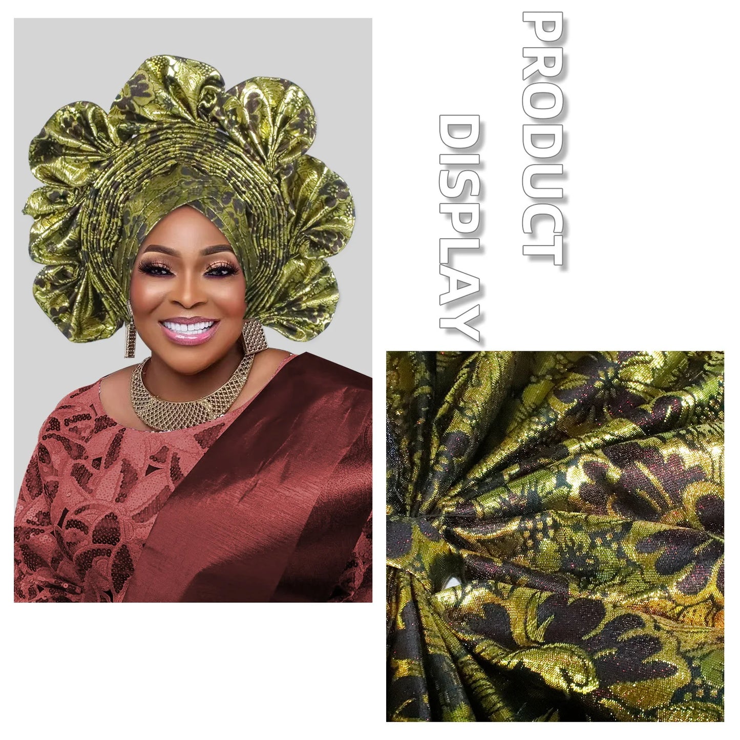 Already Made Turban Cap for Women Nigerian Wedding Headpiece African Auto Gele Headtie Aso Oke Headgear Bonnet Head Wrap Hijab