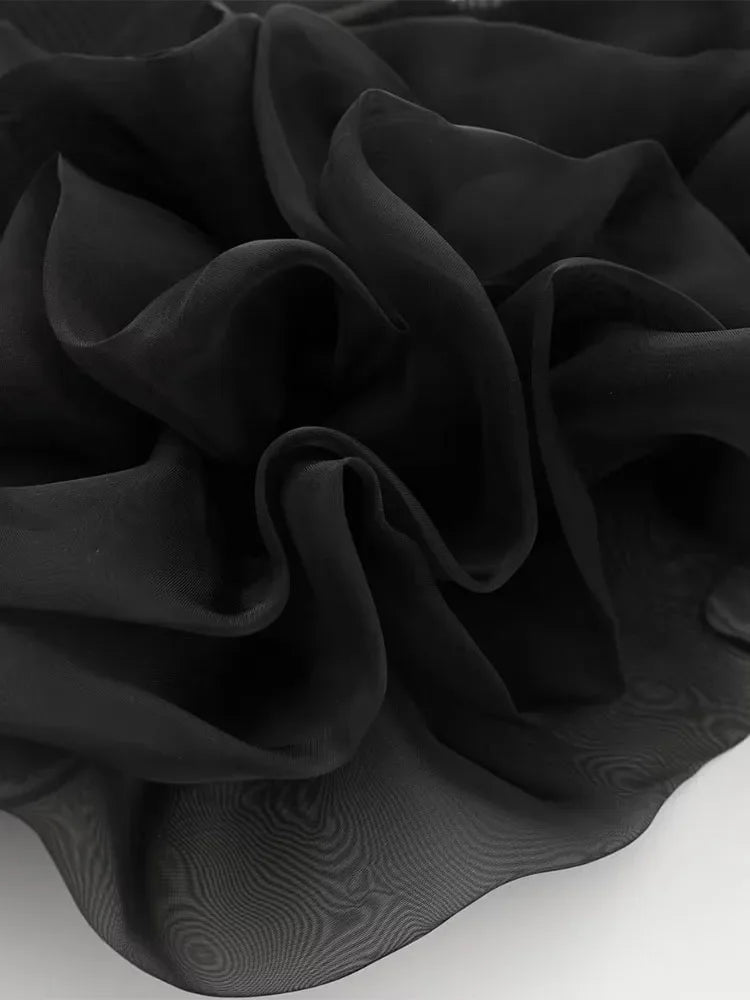 Willshela Women Fashion Ribbed Bodysuit With Organza Ruffle Vintage High Elastic Sexy y2k Female Chic Lady Tops body femme