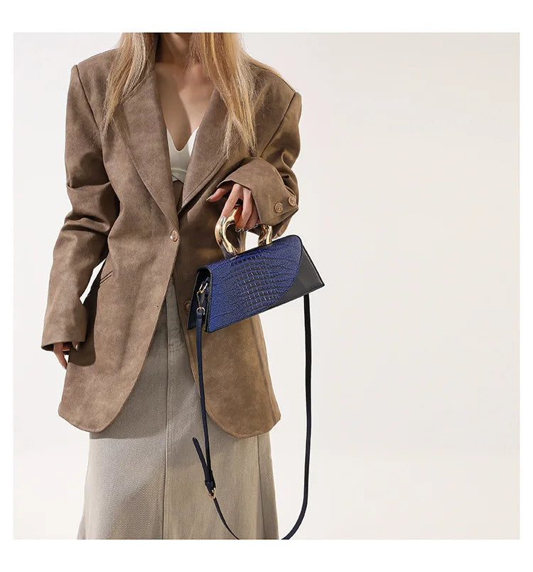 Solid Alligator PU Shoulder and Crossbody Bags Personality Designer Style High Quality Hand Bags for Women 2024 Fashion Hot Sale