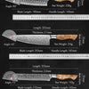 HEZHEN 1-5PC Knife Set Professional Damascus Steel  Chef Santoku Bread Utility Paring Cook Knife For Meat Sharp Kitchen Knife