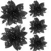 5pcs 14.5cm Glitter Artifical Christmas Flowers Mreey Christmas Tree Decoration Happy New Year Ornaments Xmas Fake Flowers natal
