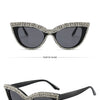 Flower Cat Eye Retro Rhinestones Sun Glasses for Women Elegant Fashion Men Trend Brand Designer Outdoor Party Shades Eyewear