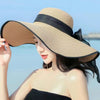 Summer straw hat beach Korean style seaside large brim outdoor sun protection sun hat vacation foldable straw hat  여름모자  모자
