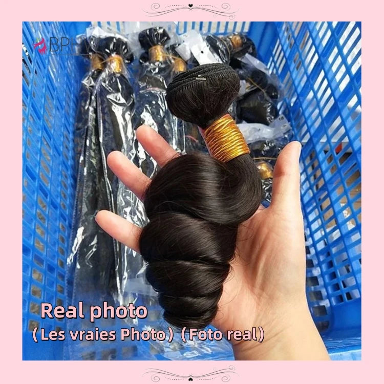 12A Loose Wave Bundles 100% Human Hair Extensions Malaysian Hair Weave Tissage Cheveux Humain Wave 1 3 4 Bundles For Black Women