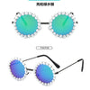 New Children's Circle Form Sunglasses Girl Decorative Pearl Frame Fashion Sun Glasses Cute Baby Outdoor Sunshade Eyewear UV400