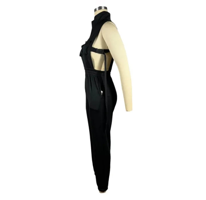 Jumpsuits for Women 2024 Summer Sexy Spicy Girl Side Button Zipper Sleeveless 4 Pocket Jumpsuit Streetwear Fashion Overalls