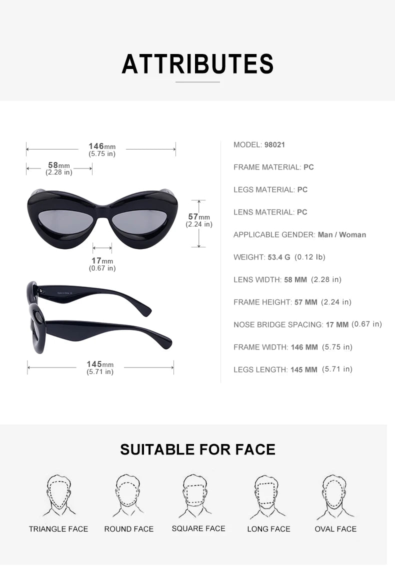 Cat Eye Sunglasses Women Sexy Lip-Shaped Sun Glasses for Female New In Fashion Punk Sunglass Men Gafas De Sol Trending Products