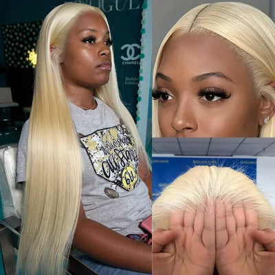 13x4 13x6 HD Transparent Full Frontal Lace 613 Blonde Colored Straight Human Hair Wigs Lace Front Wigs For Women 34 36 Inch