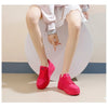 2025 New spring shoes for women green trainers platform lace up sneakers woman hip hop chunky sports shoes faux leather sneaker