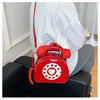 Stylish Women Telephone Shaped Crossbody PU Leather Shoulder Bag Female Casual Handbag Shopping Street School Satchel Tote Purse