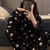 2Pcs/Set Christmas Hello Kitty Pajama Set Anime Cute Woman's Home Wear Cartoon Casual Pajamas Couple Sleep Clothing Loungewear