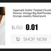 Ingemark Exaggerated Chunky Heavy Metal Twisted Torques Choker Necklace for Women Spiral Big Chain Grunge Jewelry Steampunk Men