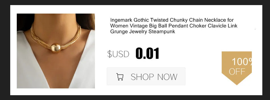 Ingemark Exaggerated Chunky Heavy Metal Twisted Torques Choker Necklace for Women Spiral Big Chain Grunge Jewelry Steampunk Men