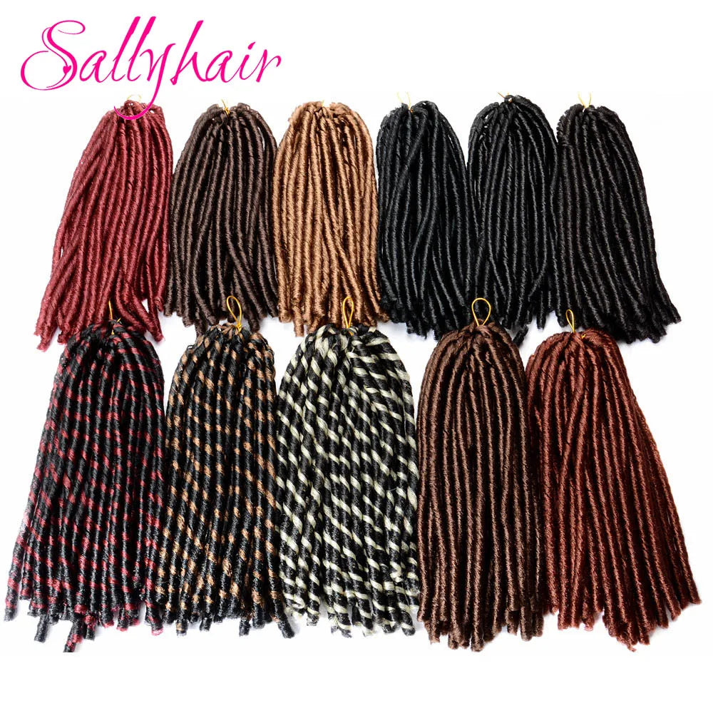 Sallyhair Synthetic Faux Locs 14inch 70g/pack Crochet Braiding Hair Extensions Afro Hairstyles Soft Dreadlock Crochet Braids