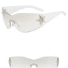 Sports Punk Sunglasses Goggle Y2k Luxury Brand Designer Sun Glasses Shades One Piece Around Eyewear Female Five Star Eyeglasses