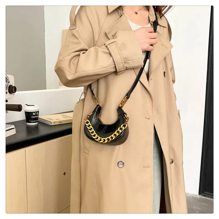 2024 Autumn Winter Mini Crossbody Bags For Women Luxury Half Moon Handbags For Ladies Purse Handle Bags Female Small Bag