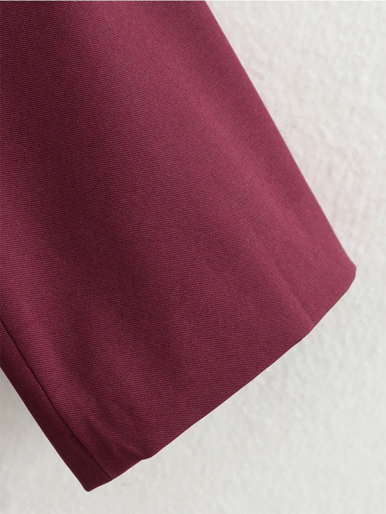 Elegant Blazers Women Office Wear Burgundy Long Blazer 2025 New Spring Casual Loose Suit Jackets Long Sleeve Business Outerwear