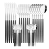 30Pcs/Set Stainless Steel Dinner Black Gold Dinnerware Set Knife Fruit Fork Spoon Cutlery Set Kitchen Tableware Silverware Sets
