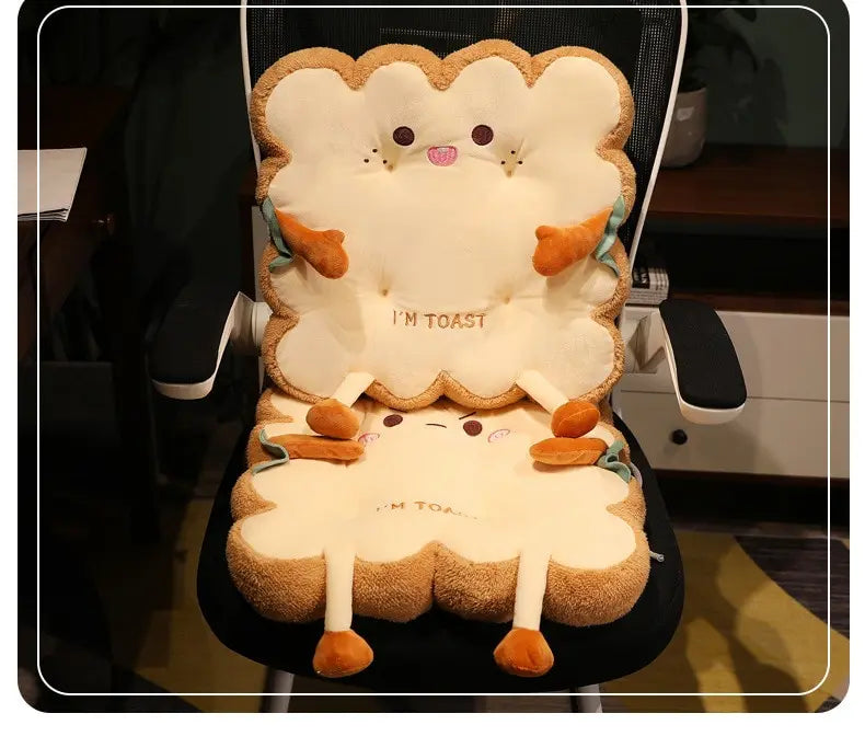 1pc Simulation Bread Toast Cushion Stuffed Memory Foam Pillow Sofa Chair Decor Seat Cushion Cute Student Chair Pad