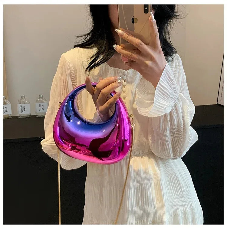 Luxury Designer Evening Clutch Clear Acrylic Women Handbags Fashion Shoulder Bag Half Moon Wedding Purses Party Tote Ladies 2025