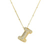 Cubic Zirconia Gold Plated  Bubble Alphabet Letter Necklace Monogram Necklace Balloon Initial Necklace Gifts for Women Girls