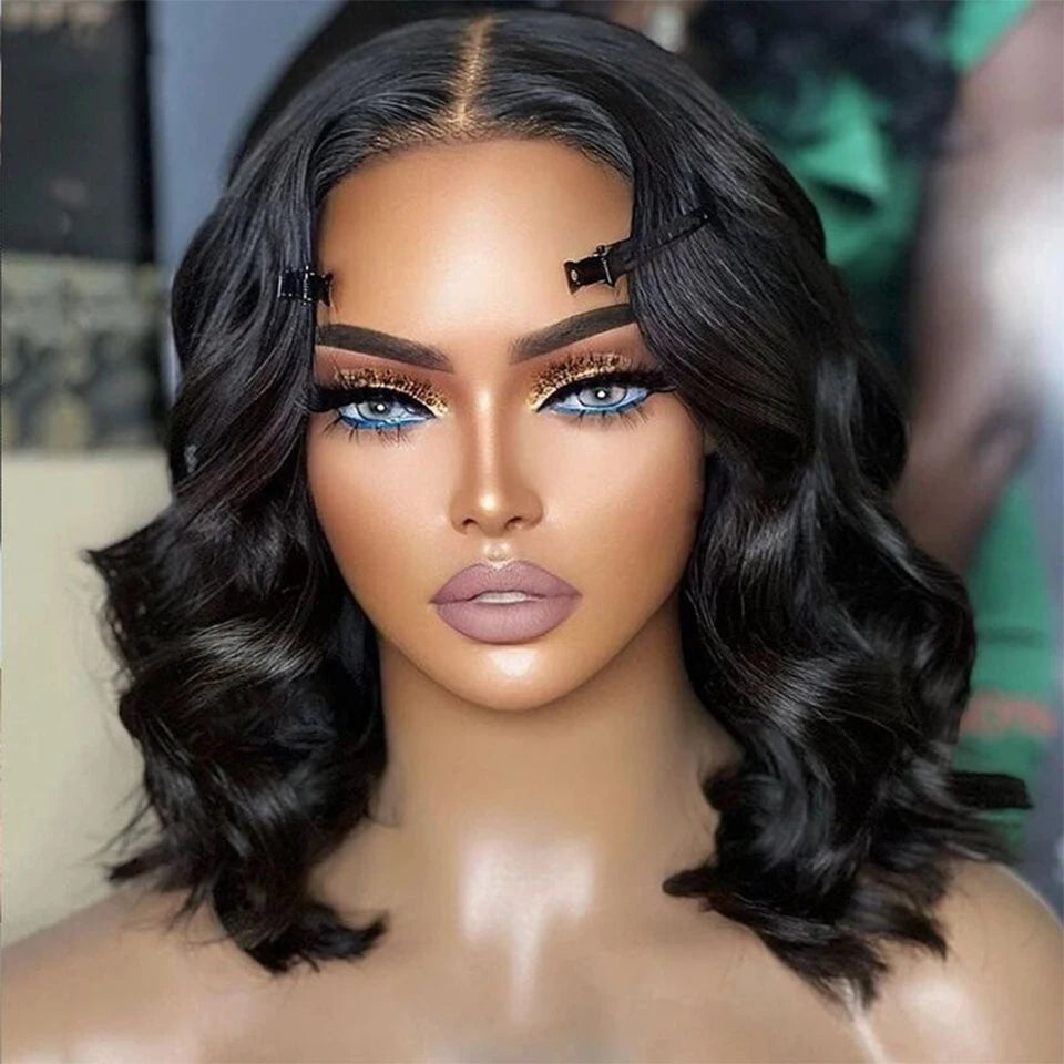 Cheap Body Wave Short Bob Wig Human Hair 13x4 Hd Full Lace Front Wig 10A Grade Virgin Lace Frontal Wigs For Women 180% Density