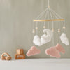Baby Crib Mobile Rattle Toy 0-12Months Infant Soft Felt Teddy Velvet Pink Bear Bed Bell Hanging Toy Holder Bracket Crib Girl Toy