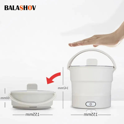 Foldable Electric Cooker 220V Mini Multifunction Hot Pot Food Steamer Cooking Machine for Dormitory Noodle Cooker for Travel