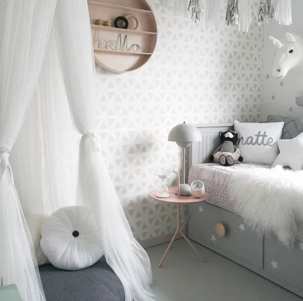 Mosquito Net Hanging Tent Star Decoration Baby Bed Crib Canopy Tulle Curtains for Bedroom Play House Tent for Children Kids Room